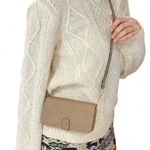 [콩심팥심]가죽 핸들형 카드수납 지퍼 크로스 장지갑 가죽크로스지갑