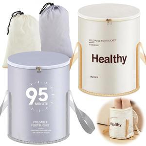 리얼네이브 2팩 30L 접이식 발 목욕 버킷, 휴대용 여행용 족욕 욕조 욕조, 졸업 여행, 야외 캠핑, 세탁을 위한