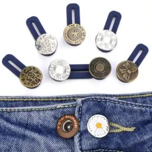 바지 허리 늘림 확장 실리콘 고리 단추 바지 늘림 단추 허리 청 확장고리 조절 버튼 요술 후크