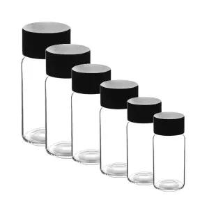 호환 투명 스크류 유리 화학 반응 샘플 플렉시 유리 병 샘플 병 서브 보틀링 PE 커버 패드 3 4 5 810-50ml