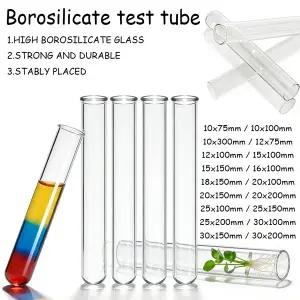 호환 5개 보로실리케이트 라운드 바텀 시험관 실험용 내열 투명 유리 식 번식 및 휴일 장식용