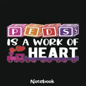 소아과 의사 - RN 소아 간호사 PEDS는 심장 노트의 작품입니다 6x9 대학 규칙 작문 노트와 및 간호 학생을