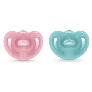 누크 공갈 쪽쪽이 노리개젖꼭지 2단계 핑크 블루 세트 BNS