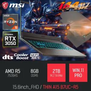 ⓒ MSI 씬 A15 B7UC-R5 8GB 2TB WIN11 / 사무용 영상편집 고성능 게이밍 포토샵 캐드 노트북