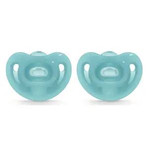 누크 노리개젖꼭지 공갈 쪽쪽이 실리콘 2단계 블루 X2 BNS