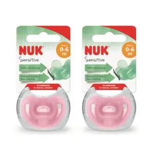 누크 신생아 노리개젖꼭지 공갈 쪽쪽이 1단계 핑크 X2 BNS