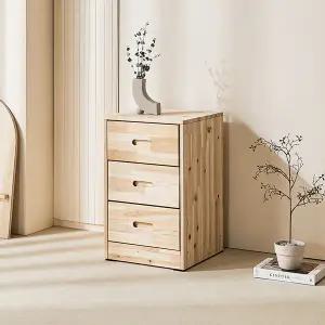 보루네오 엘리브 파인 400 삼나무 원목 3단 서랍장 nf088
