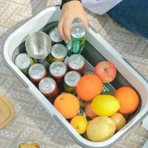 (색상 피크닉테이블바구니)접이식 폴딩 바스켓 캠핑 테이블 피크닉 수납 바구니