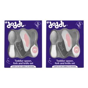 도들 유아 식기 3P 자기주도 이유식 세트 로즈 X2 BNS