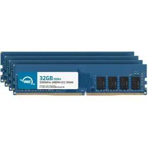 OWC 128GB(4x32GB) DDR4 3200MHz PC4-25600 CL22 2RX8 ECC 언버퍼링 UDIMM 1.2V 288핀 워크스테이션 서버