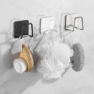 3M 스테인리스 무타공 스퀘어 홀더 스텐후크 후크걸이 벽걸이후크 접착식후크 욕실걸이 디스펜서 욕실정리