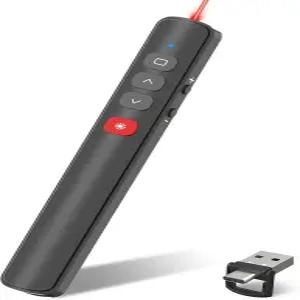 파워포인트 발표용 프레젠테이션 클릭커 [2 in 1 USB C/A] 무선 프레젠터 Mac 및 컴퓨터용 PPT 슬라이드