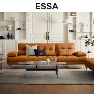 [에싸] 슈미르 4인 스윙기능 베티버 천연 면피 소가죽 소파