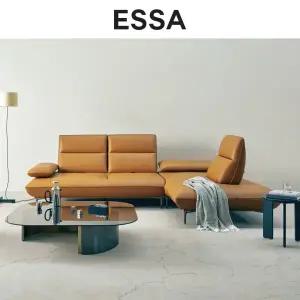 [에싸] 퍼스트 4인 오픈코너형 스윙기능 베티버 천연 면피 소가죽 소파