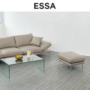 [에싸] 로프트 와이드 3인 베티버 천연 면피 소가죽 소파