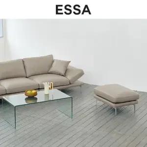 로프트 와이드 3인 베티버 소가죽 소파