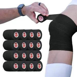 크레이머 에코플렉스 셀프 스틱 스트레치 테이프 블랙 3인치 x 6야드 응집력 있는 운동용 붕대 운동