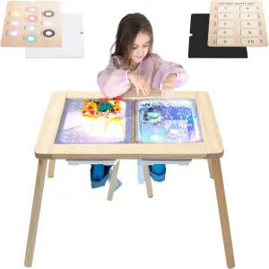 MEKA 센서리 테이블 6-in-1 6개의 플레이 패널과 2개의 빈(라이트는 별도 판매)이 포함되어 있습니다