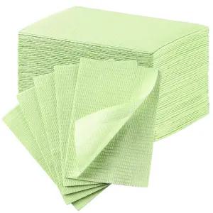 JMU 50피스 치과용 턱받이 일회용 3겹 방수 환자용 트레이 커버 13인치 x 18인치 그린