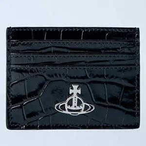 [비비안웨스트우드]비비안 웨스트우드 컷아웃 로고 크로커 엠보 레더 카드홀더 54030006W L0098 N401