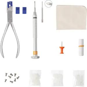 UCanSee 무테 안경 수리 도구 키트 - 플라이어 고무 죠 두 쌍 장착 슬리브가 3가지 크기(1.4/1.5/1.6)로