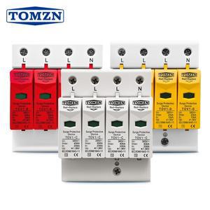TOMZN AC SPD 4P 3PN 10-20KA 20-40KA 30-60KA 275V 385V 가정용 서지 보호기 저전압 장치