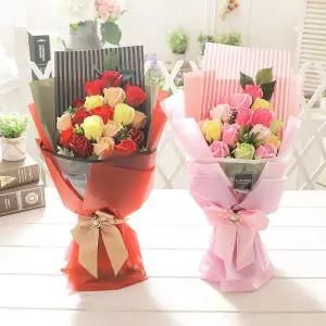 러블리 로즈 부케 비누꽃 꽃다발 데이 성년의날 생일 캔디 장미 사탕 졸업식 학예회 재롱잔치
