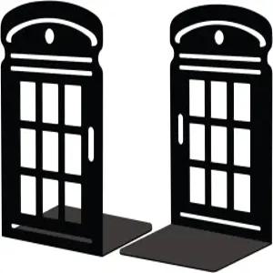 선반용 피코블루 메탈 북엔드 사무실 책상 선반 방 5.3 x4.3 x7.9 주철 심플 톨 1쌍(전화 부스)