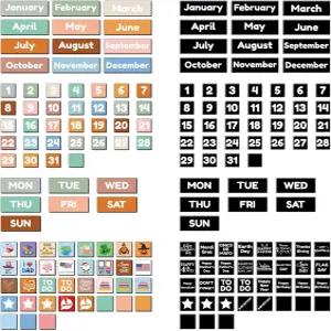 레스날라 양면 마그네틱 달력 월차 및 공휴일 라벨 화이트보드 냉장고 교실 교사 용품 학교 홈 오피스용