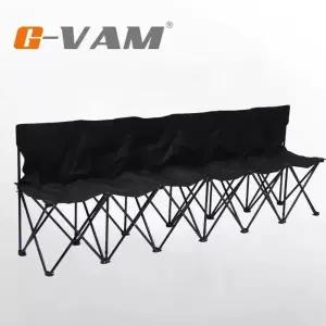 휴대용 접이식 벤치 세트 6인용 파라솔 경량 단체의자 블랙 캠핑의자