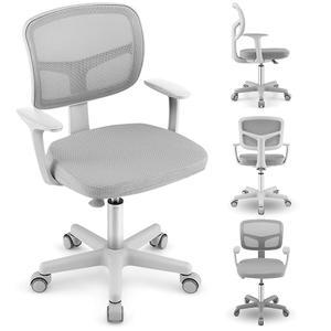 책상 의자, 높이 조절 가능한 학습 의자, 룸바 지원, 회전 메쉬 시트, 유니버설 캐스터, 3-10세 남아를 위한 인체공학적 작업 의자, 가정, 학교, 사무실(그레이)