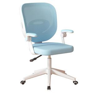 높이 조절이 가능한 카시날리 책상 의자 인체공학 연구용 의자 높이 플립 팔걸이 바퀴 회전 컴퓨터 롤링 작업 사무실 남자 여자 홈 침실 학교용 메쉬 책상 의자, 파란색