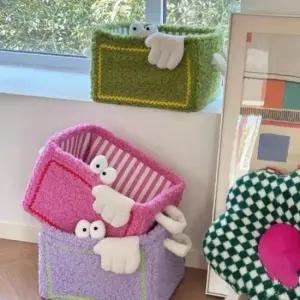 [생활] 패브릭 바구니 멀티 수납 정리함 귀여운 바스켓 소형