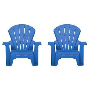 피크닉, 정원, 파티오, 뒷마당 및 해변, 야외 의자 세트를 위한 파란색 야외 용 액티비티 애디론댁 의자 2팩