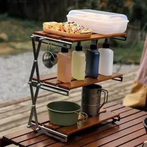접이식 캠핑 선반 캠핑우드선반 캠핑용품정리 캠핑수납선반