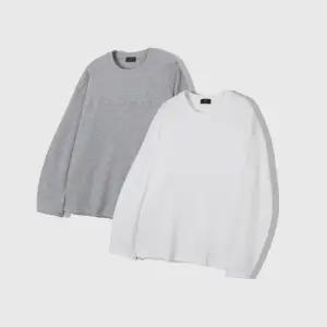 남자 빅사이즈 오버핏 와플 절개 라운드넥 봄 티셔츠