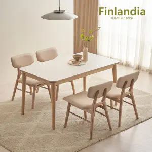 리에나 포세린 세라믹 애쉬원목 4인 식탁세트(의자4)