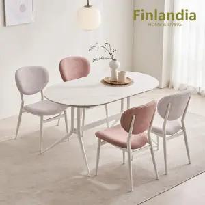 크림슨 타원형 세라믹 4인식탁세트(의자4)