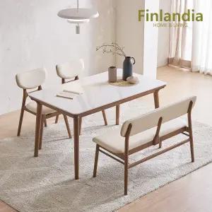 벨리나 포세린 세라믹 4인식탁세트(의자2+벤치1)