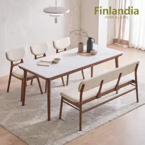 벨리나 포세린 세라믹 6인식탁세트(의자3+벤치1)