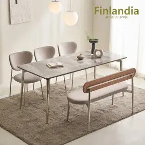 도슨 포세린 세라믹 6인식탁세트(의자3+벤치1)