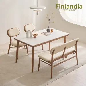 프레즐 포세린 세라믹 4인식탁세트(의자2+벤치1)