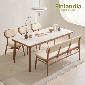 프레즐 포세린 세라믹 6인식탁세트(의자3+벤치1)