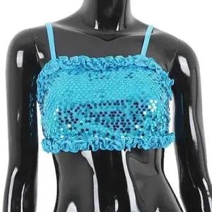 바지 스팽글 어깨 뒤묶음탑 셔링 밸리 여성 댄스 BDT14701