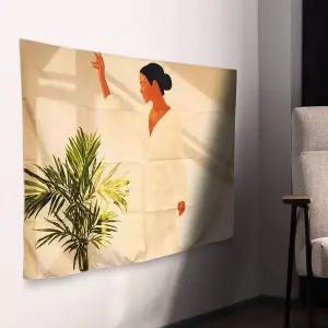 S 포스터 대형 ZF 식물과 패브릭 여성