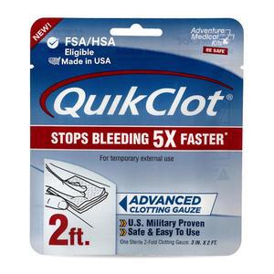 어드벤처 키트 퀵클로트 고급 응고 거즈 - 응급 처치 키트 및 생존 장비를 위해 표준 거즈보다 최대 5배 빠르게 출혈을 멈춥니다 - 카올린 지혈 드레싱 - 3 x 24