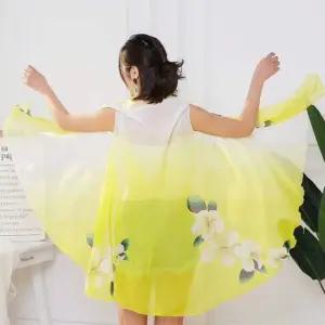 은창)은은한 러블리 플라워 샤랄라 스카프 겸용 조끼 봄 여름 아우터 휴가 비치