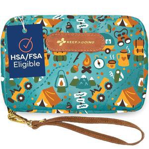 자동차, 가정, 지갑, 기저귀 가방 및 라텍스 프리 붕대가 포함된 배낭을 위한 용 KeepGoing 여행용 구급상자 u2013 130개 - 미니 구급상자 여행용 사이즈 TSA 승인