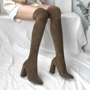 여자롱부츠 스웨이드 스판 양말재질 통굽 싸이하이 롱부츠 4fY