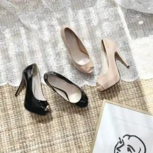 여성발편한구두 여성 펌프스힐 토오픈힐 가보시굽 하이힐 킬힐 2컬